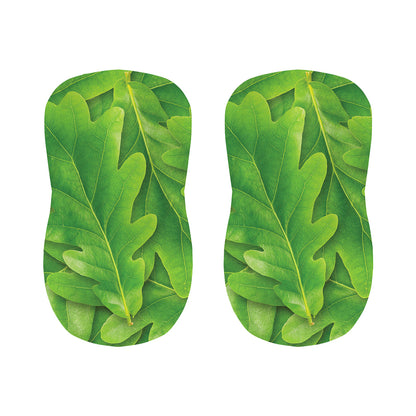 Green Oak Leaf Print Bar Stool Covers