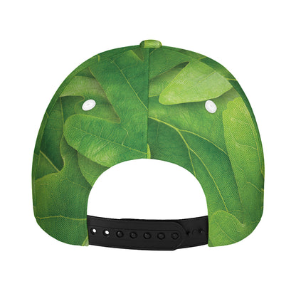 Green Oak Leaf Print Baseball Cap