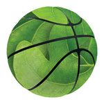 Green Oak Leaf Print Basketball