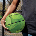 Green Oak Leaf Print Basketball