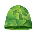 Green Oak Leaf Print Beanie