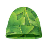 Green Oak Leaf Print Beanie