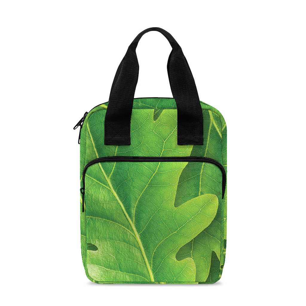 Green Oak Leaf Print Bible Tote Bag
