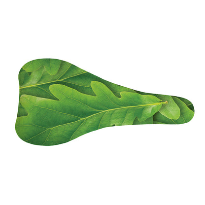 Green Oak Leaf Print Bicycle Seat Cover