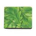 Green Oak Leaf Print Bifold Wallet