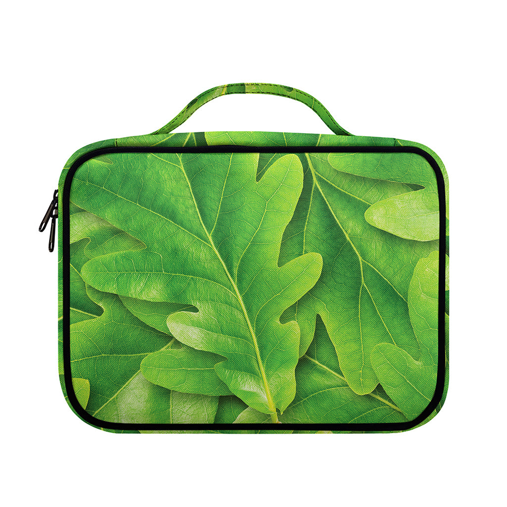 Green Oak Leaf Print Briefcase Bible Bag