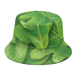 Green Oak Leaf Print Bucket Hat