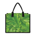 Green Oak Leaf Print Canvas Tote Bag