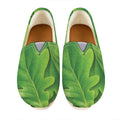 Green Oak Leaf Print Casual Shoes