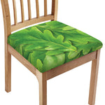 Green Oak Leaf Print Chair Cushion Cover