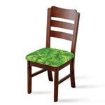 Green Oak Leaf Print Chair Cushion Cover