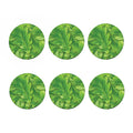 Green Oak Leaf Print Coaster Set