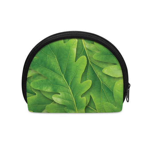 Green Oak Leaf Print Coin Purse