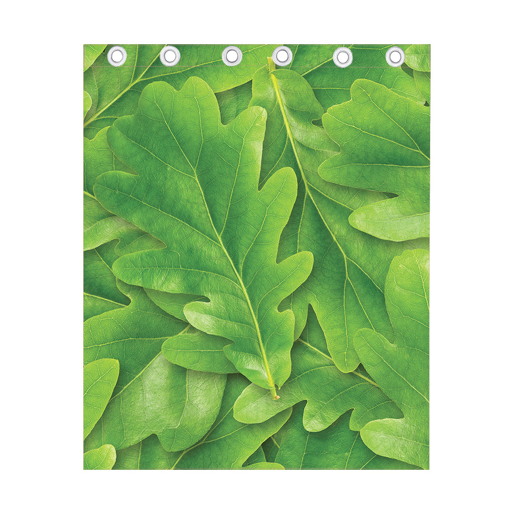 Green Oak Leaf Print Curtain