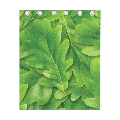 Green Oak Leaf Print Curtain
