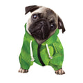 Green Oak Leaf Print Dog Zip Up Hoodie