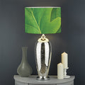 Green Oak Leaf Print Drum Lamp Shade