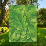 Green Oak Leaf Print Garden Flag
