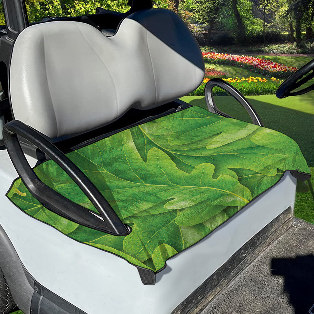 Green Oak Leaf Print Golf Cart Seat Cover
