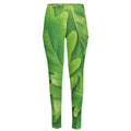 Green Oak Leaf Print High-Waisted Pocket Leggings