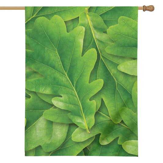 Green Oak Leaf Print House Flag