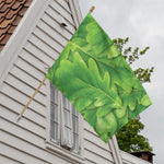 Green Oak Leaf Print House Flag