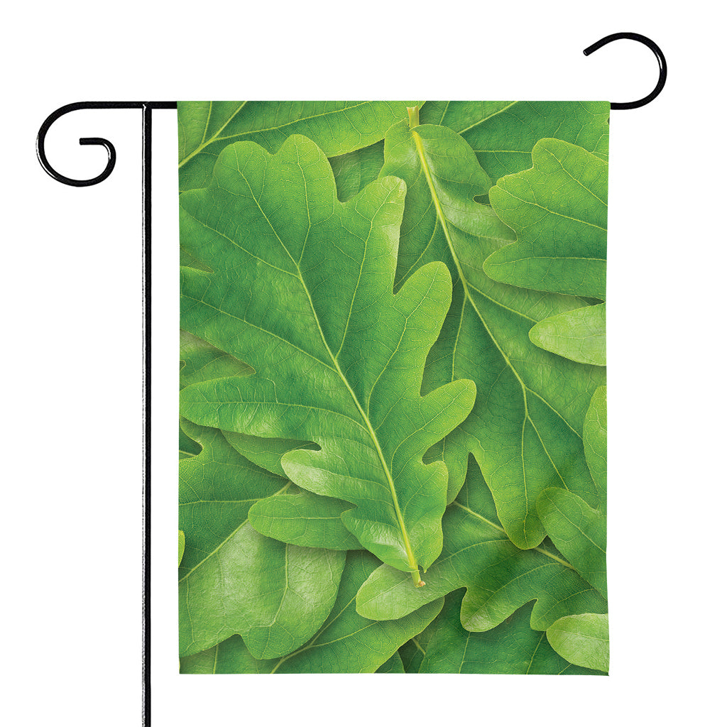 Green Oak Leaf Print House Flag