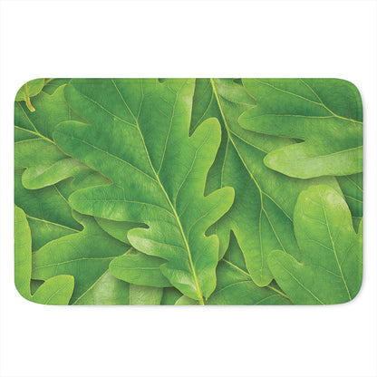 Green Oak Leaf Print Indoor Door Mat