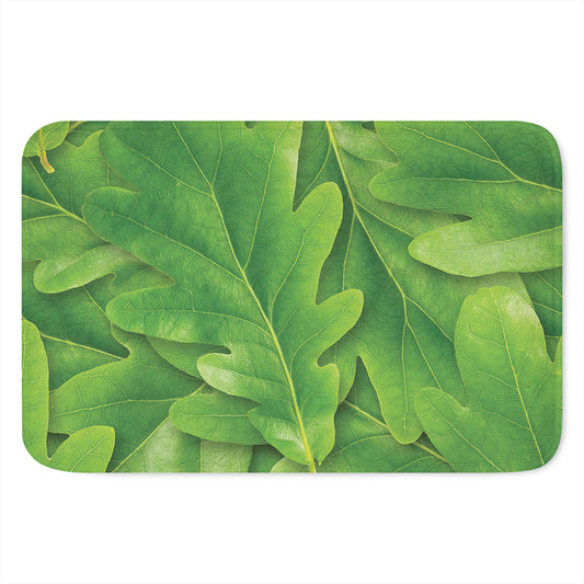Green Oak Leaf Print Indoor Door Mat