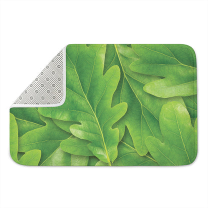 Green Oak Leaf Print Indoor Door Mat