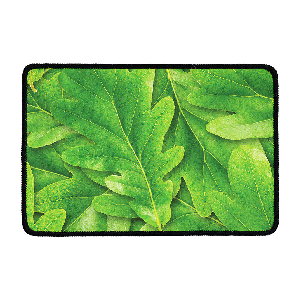Green Oak Leaf Print Kitchen Mat