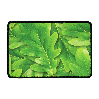 Green Oak Leaf Print Kitchen Mat