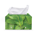 Green Oak Leaf Print Leather Tissue Box Cover