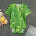 Green Oak Leaf Print Men's Bodysuit