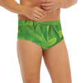 Green Oak Leaf Print Men's Briefs