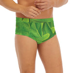 Green Oak Leaf Print Men's Briefs