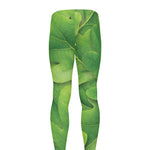 Green Oak Leaf Print Men's leggings