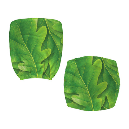 Green Oak Leaf Print Office Chair Cover