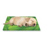 Green Oak Leaf Print Pet Cooling Mat Cover