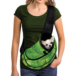 Green Oak Leaf Print Pet Sling Carrier
