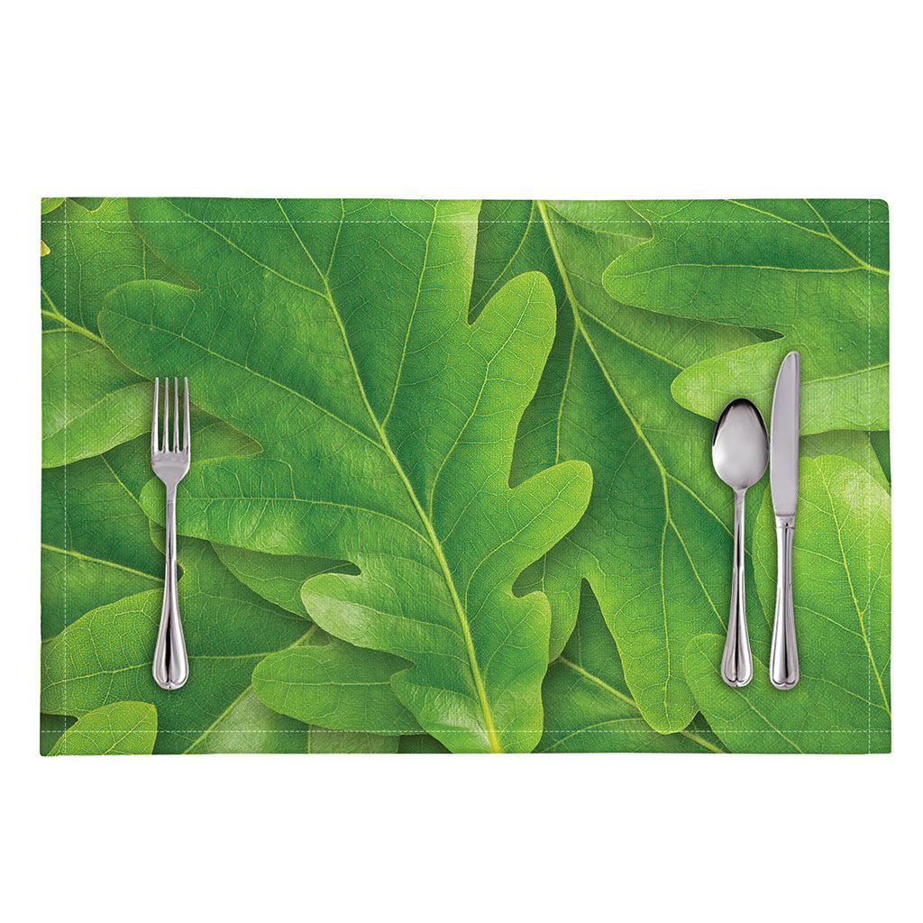 Green Oak Leaf Print Placemat