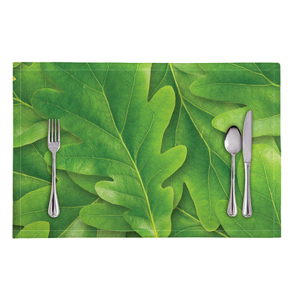 Green Oak Leaf Print Placemat