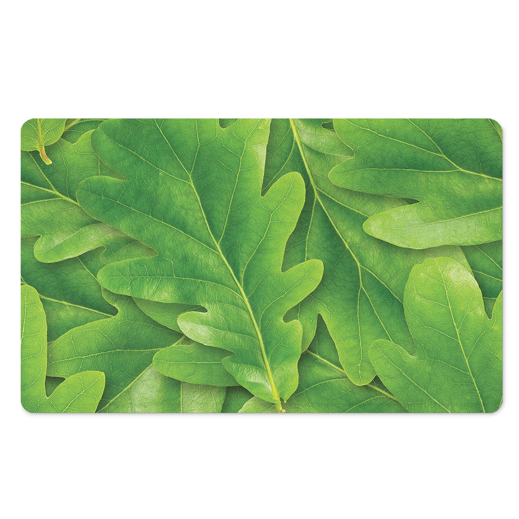 Green Oak Leaf Print Polyester Doormat