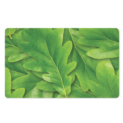 Green Oak Leaf Print Polyester Doormat
