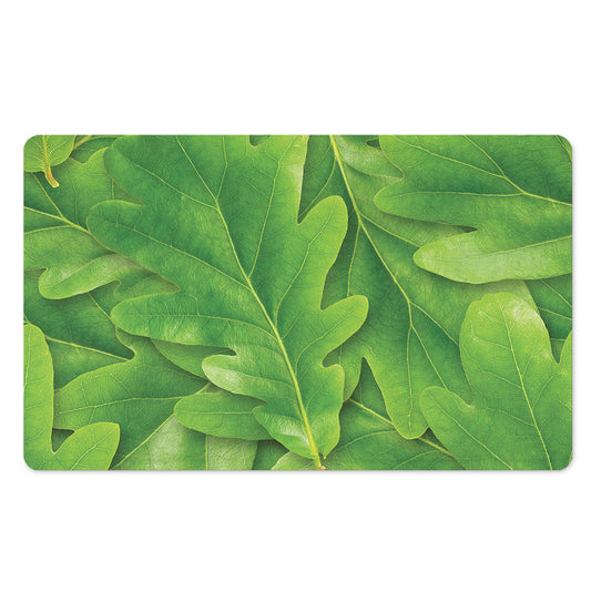 Green Oak Leaf Print Polyester Doormat