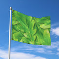 Green Oak Leaf Print Polyester Flag