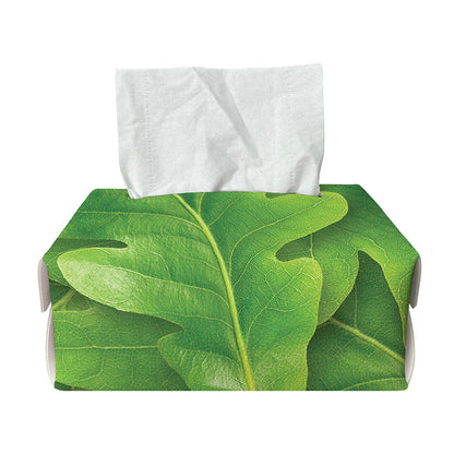 Green Oak Leaf Print Rectangle Tissue Box Cover
