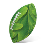 Green Oak Leaf Print Rugby Ball