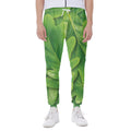 Green Oak Leaf Print Joggers