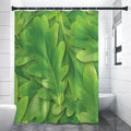 Green Oak Leaf Print Shower Curtain